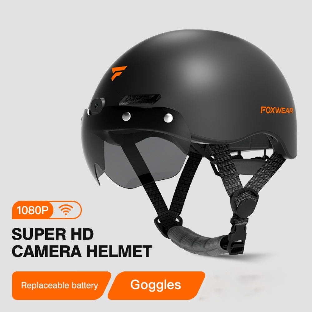 Foxwear V6S 1080P HD Video Recorder Cycling Smart Helmet, Size: 54-61cm(Black) - Image 2