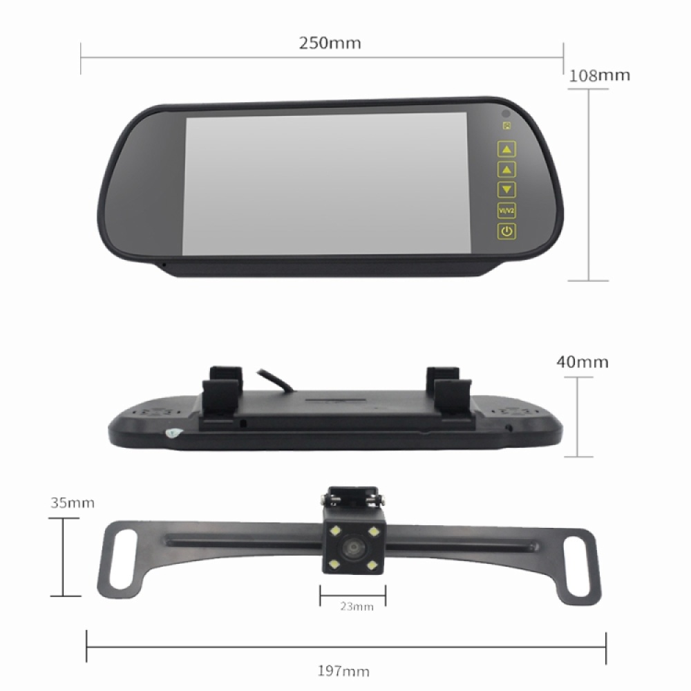 PZ709 437-W 7.0 inch TFT LCD Car External Wireless Rear View Monitor for Car Rearview Parking Video Systems - Image 3