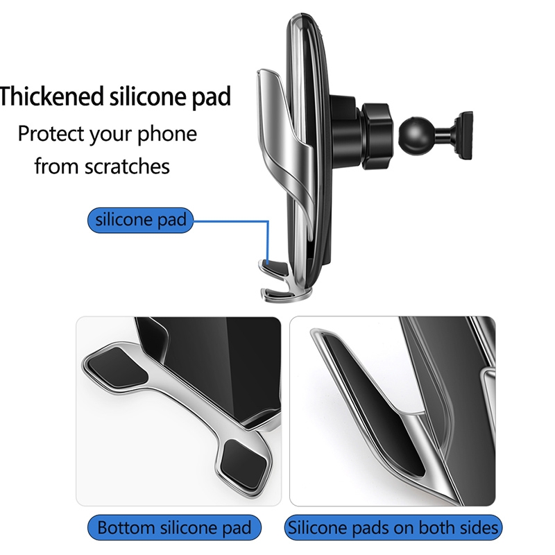 WK WP-U205 15W Vanguard Series Transcendent Wireless Charging Car Holder (Silver) - Image 2