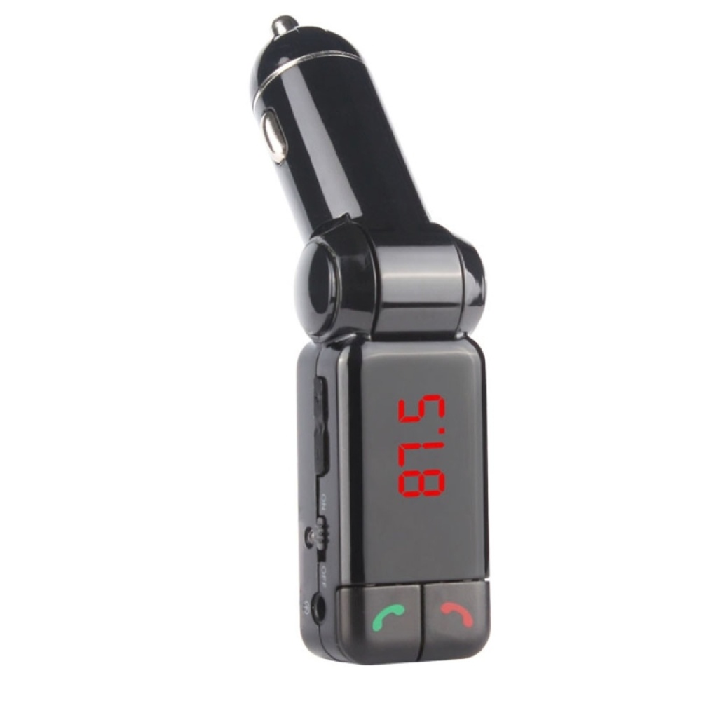 BC-06 Bluetooth Car Kit FM Transmitter Car MP3 Player with LED Display 2 USB Charger & Handsfree Function(Black) - Image 2