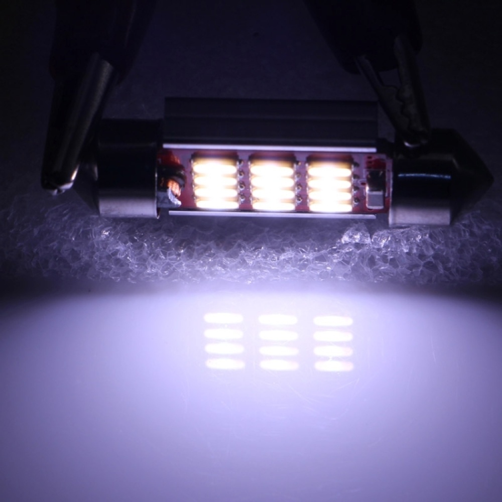 2 PCS 36mm 3.5W 180LM White Light 12 LED SMD 4014 CANBUS License Plate Reading Lights Car Light Bulb - Image 3