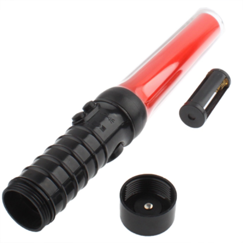 Safety Traffic 3-Mode Control Red LED Baton with Flashlight, Length: 29.5cm(Red) - Image 2