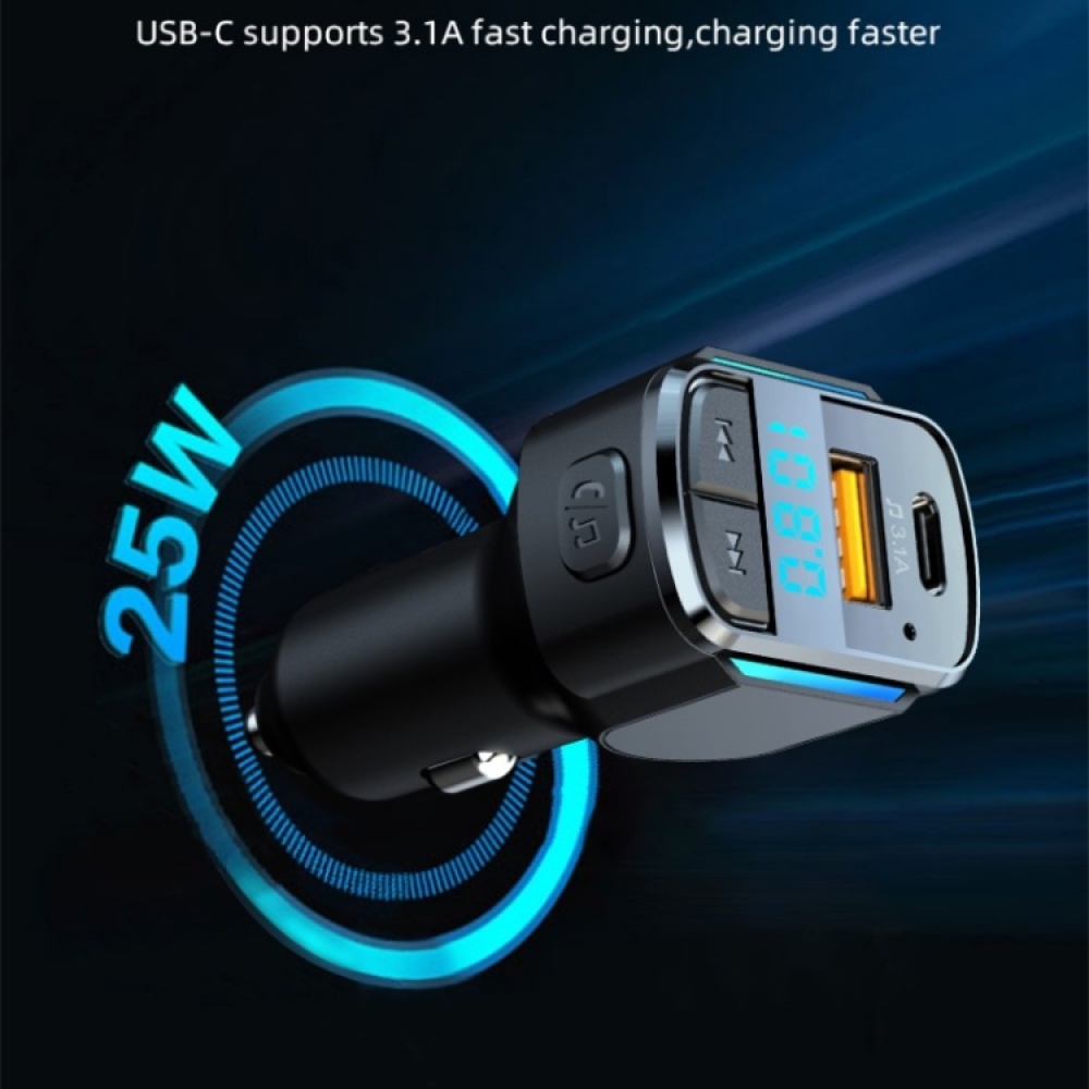 C34 Car Bluetooth 5.0 Charger FM Transmitter Cigarette lighter MP3 Music Player - Image 3