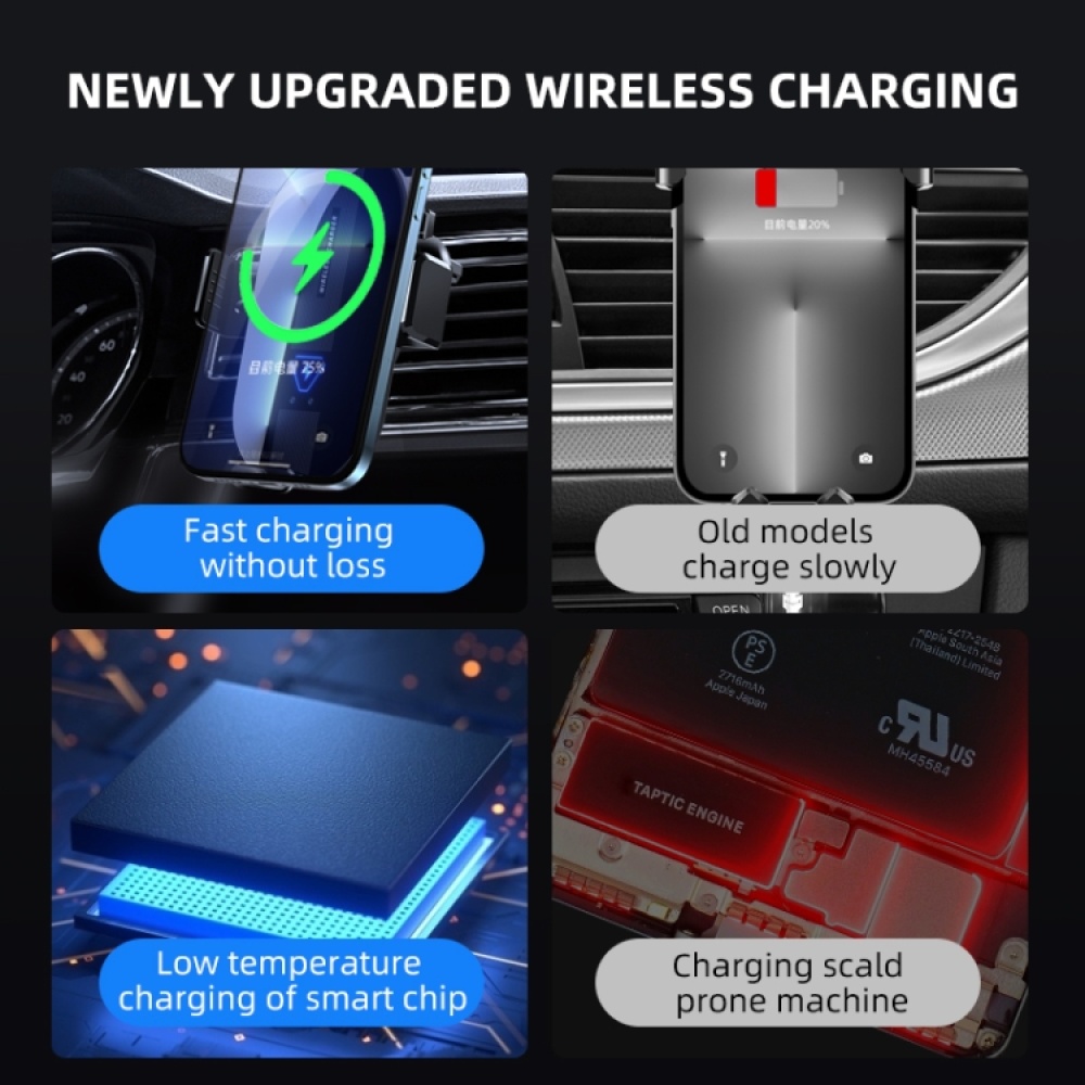 A9 Car 15W Fast Charging Magnetic Auto Sensitive QI Wireless Charger - Image 3