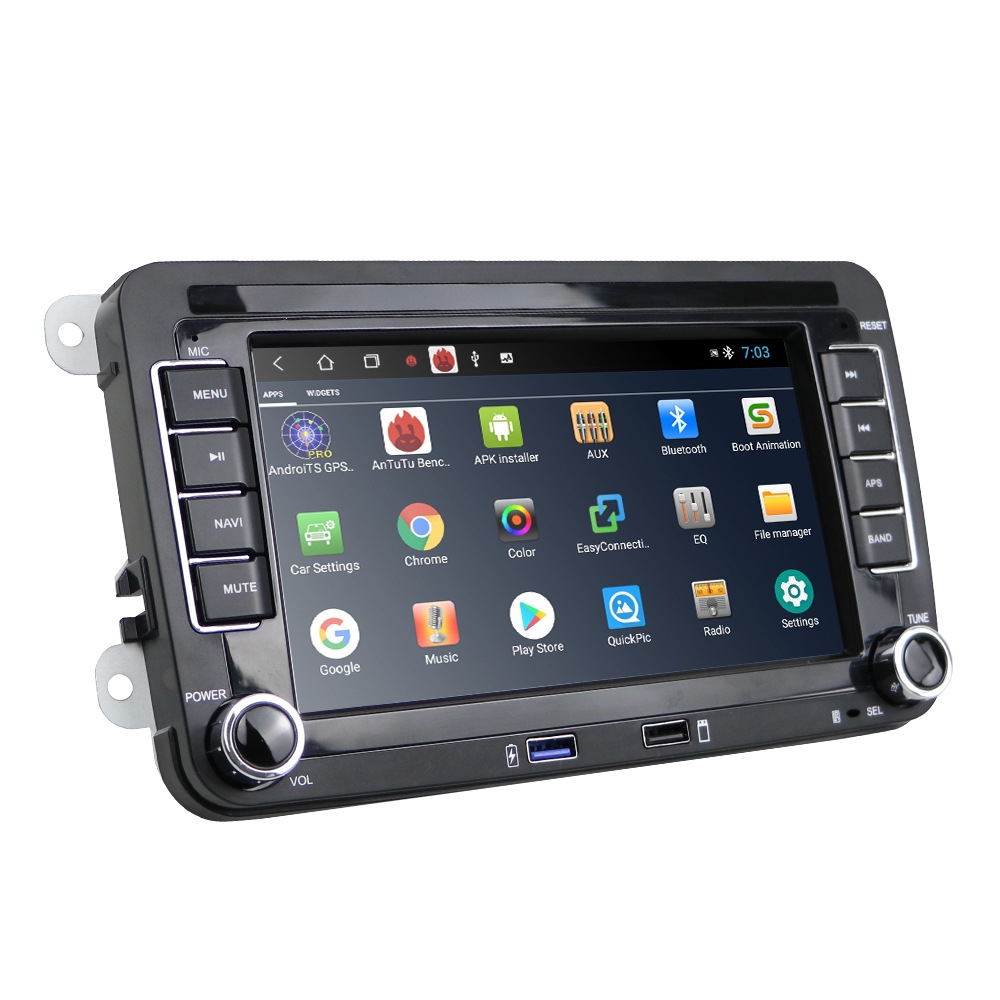 For Volkswagen Q3300KT 7-inch 1+16G Car Multimedia Player Navigation Bluetooth Reversing Integrated Machine Android 10.0, Style:Standard+12Lights Camera - Image 2