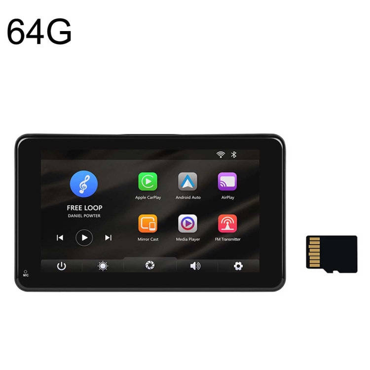 A3135 7 Inch HD Wired Smart Screen With Wireless CarPlay + Android Auto + Android With With 64G Memory Card