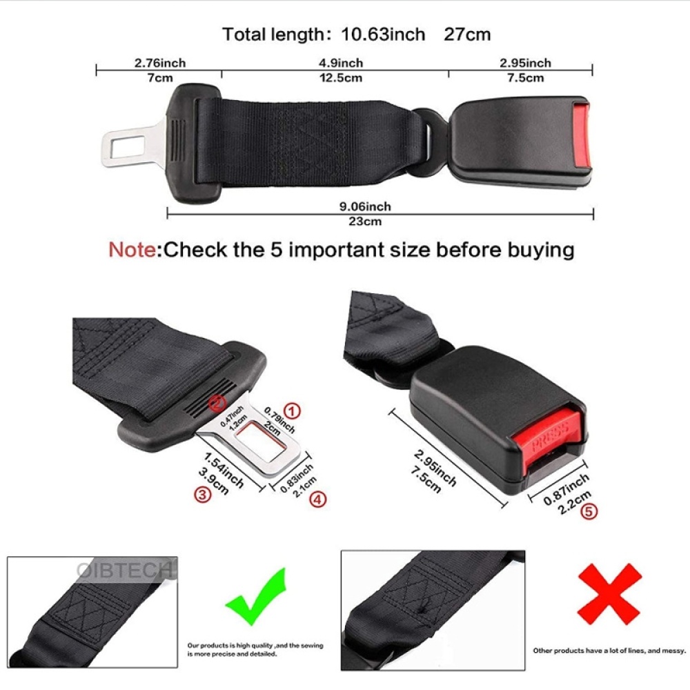 2 PCS Child And Pregnant Woman Car Seat Belt Extender, Length:29cm(Black) - Image 3