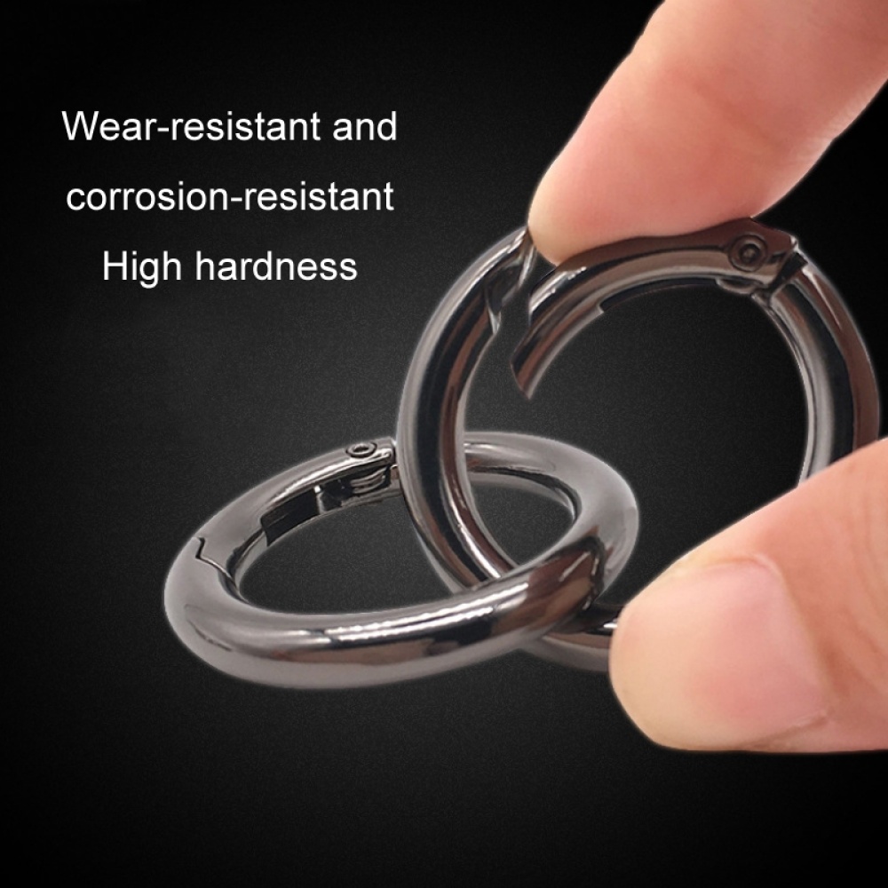 10pcs Zinc Alloy Spring Ring Metal Open Bag Webbing Keychain, Size:2 inch Silver - Image 3