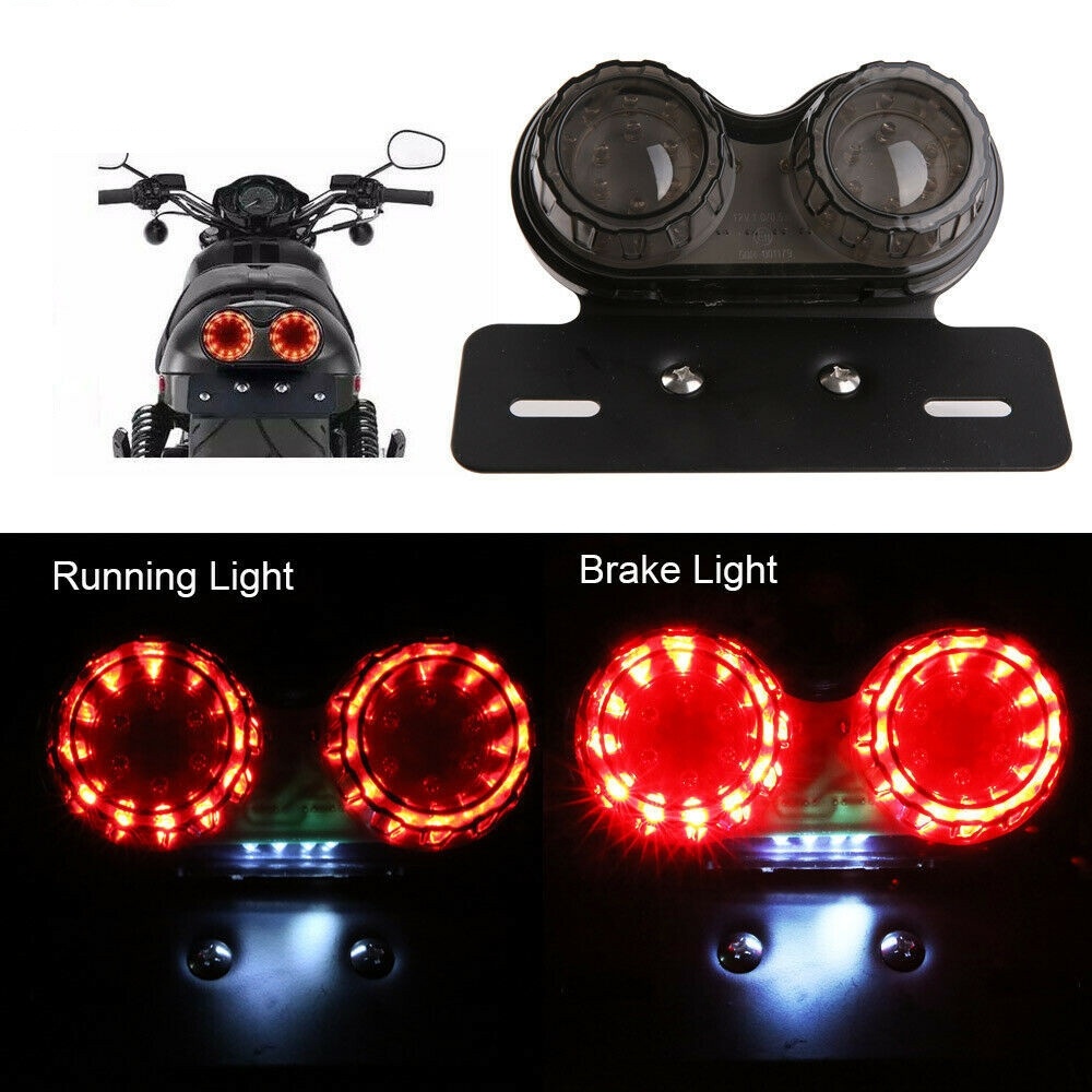 Motorcycle Modified Retro LED Integrated Rear Taillight Brake Light(Smoked Black Shell) - Image 3