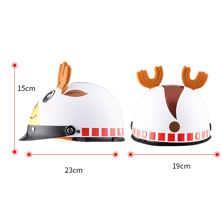 BYB 810 Children Cartoon Electric Motorcycle Helmet, Specification: Tea Color Short Lens(Summer Pink Elk) - Image 2