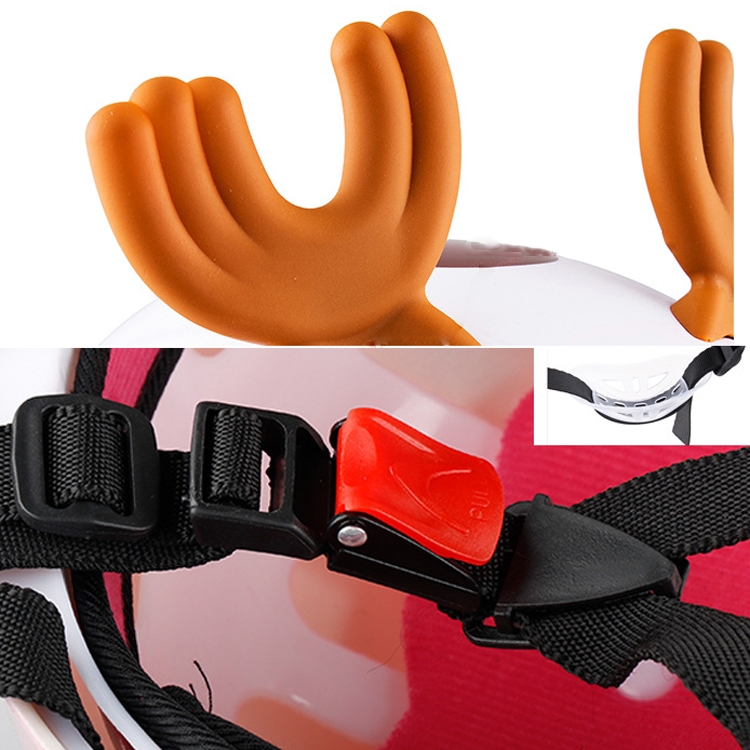 BYB 810 Children Cartoon Electric Motorcycle Helmet, Specification: Tea Color Short Lens(Summer Pink Elk) - Image 3