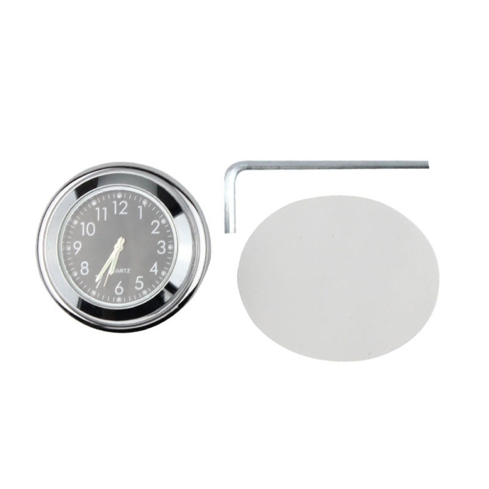 Aluminum Alloy Plating Motorcycle Handlebar Clock(Silver Shell White Background) - Image 3