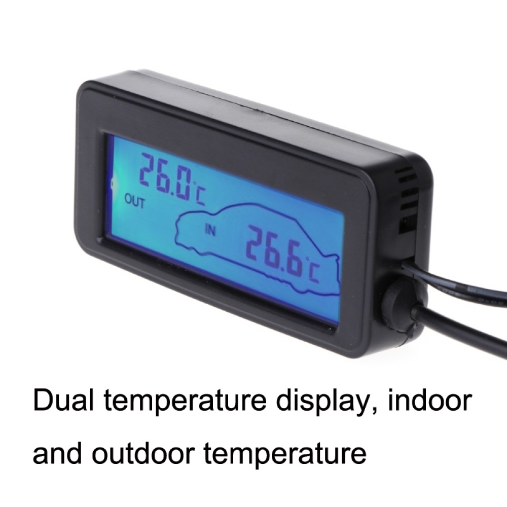 Car Inside and Outside Backlit Mini Digital Thermometer(Green) - Image 3