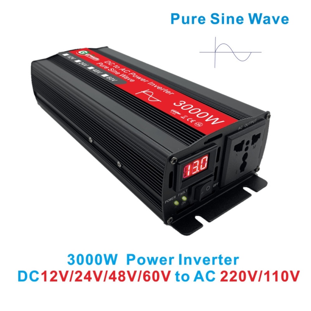 Gurxun Sine Wave Inverter 3000W 12/24/48/60V To 220V Car Boost Converter, Specification: 48V-220V - Image 3