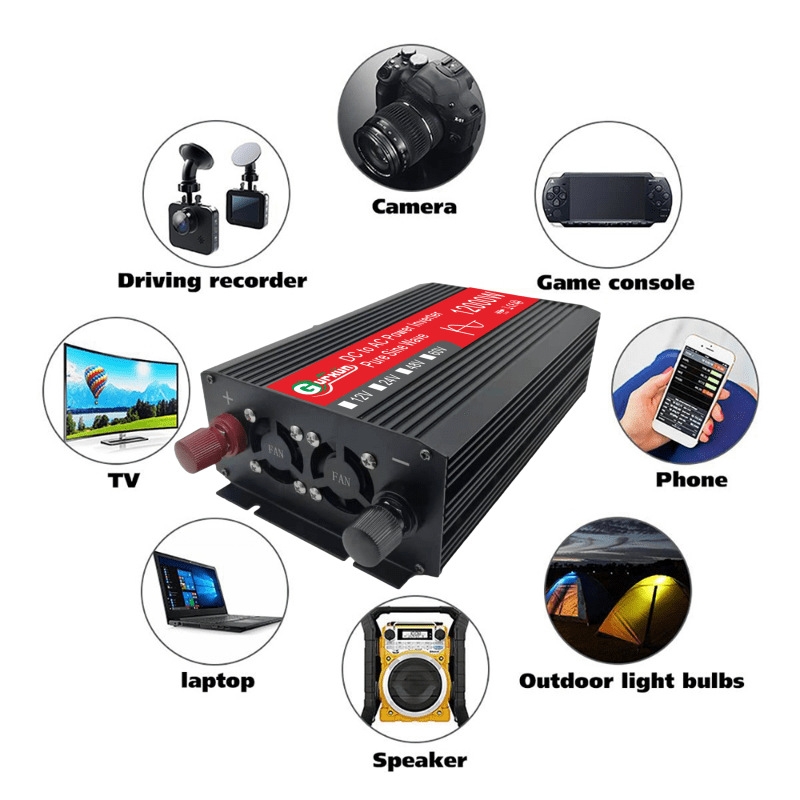 Gurxun 12000W High Power Household Car Sine Wave Inverter, Specification: 48V To 220V - Image 3