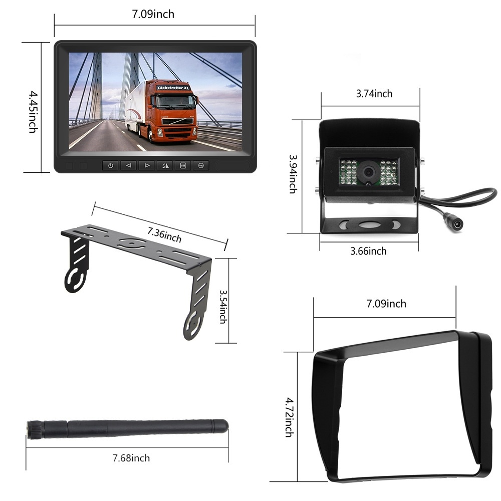 K0205 7 inch Digital Wireless Car Display Night Vision Reverse Camera Screen(Single Camera) - Image 2