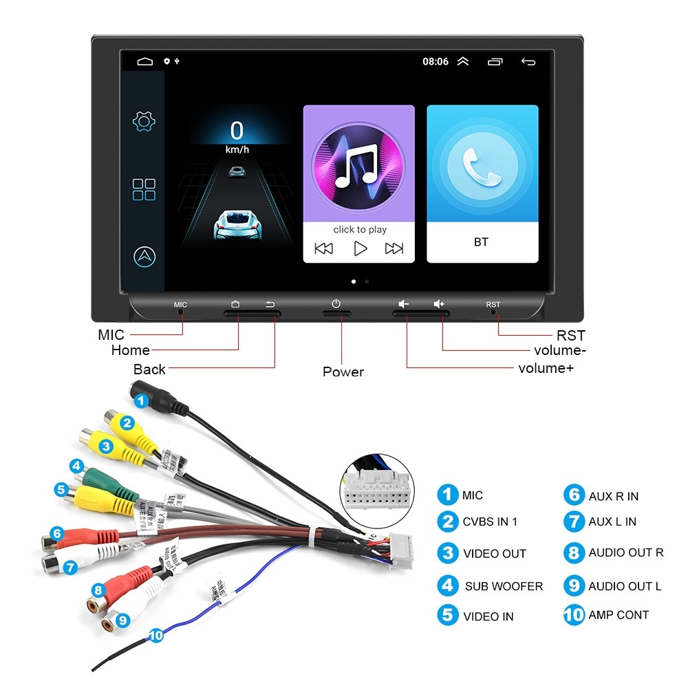 7 inch Carplay GPS Navigation Reverse Integrated Machine, Style: Standard(2+32G) - Image 3