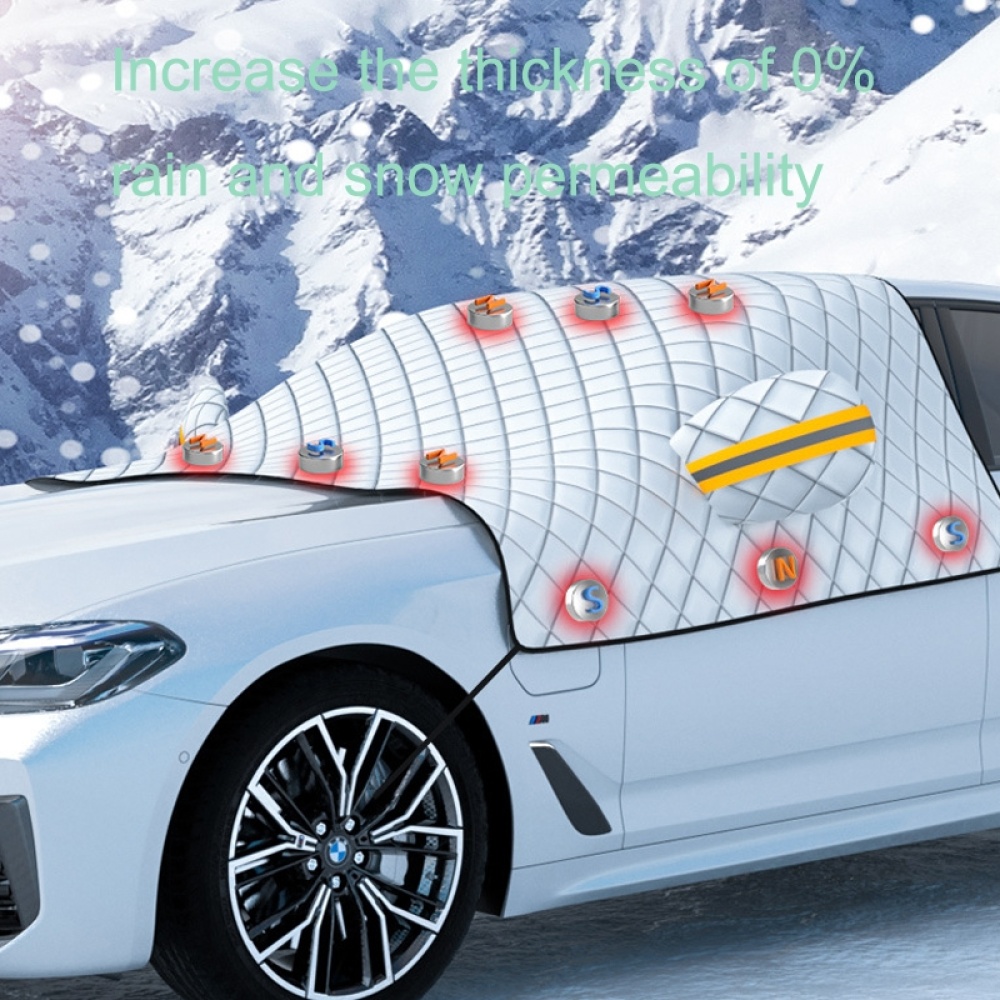 SUITU R-3945 Car Winter Front Glass Snow Shield Defrost Sunshade Thickened Car Clothing, Style: Non-magnet Clip Door - Image 3