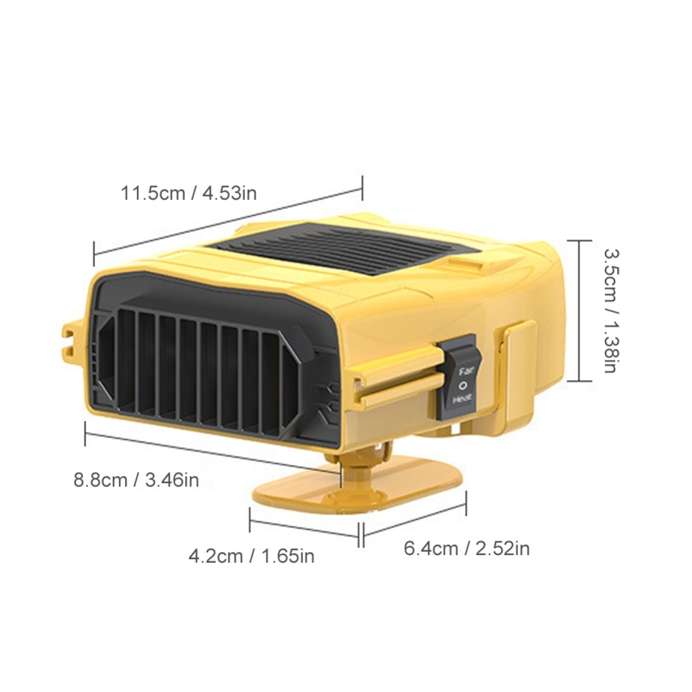 Car 12V Heater Defrost Snow Defogger, Color: Yellow Heater - Image 3