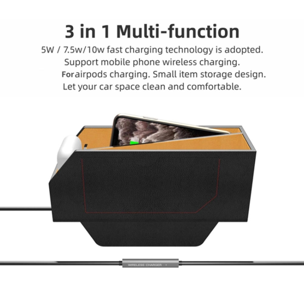 Q9 2 In 1 Multi-function Car Storage Box Wireless Charging - Image 2