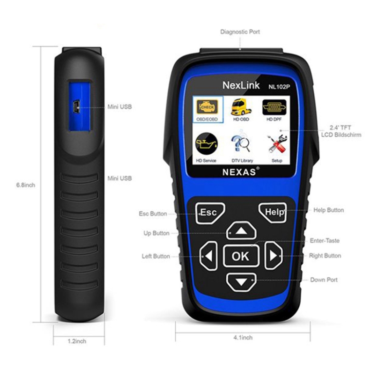 NexLink NL102P Diesel Mechanical Heavy Truck Car 2 In 1 Car Scanner OBD2 Detection - Image 2