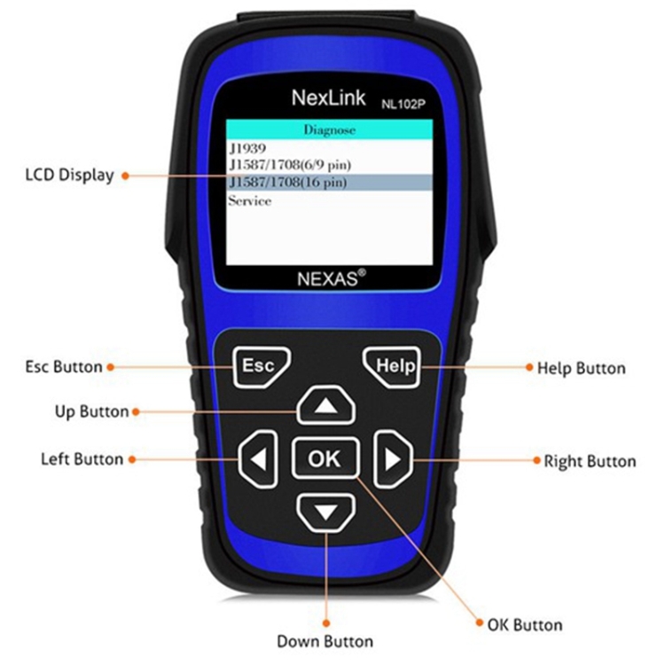 NexLink NL102P Diesel Mechanical Heavy Truck Car 2 In 1 Car Scanner OBD2 Detection - Image 3