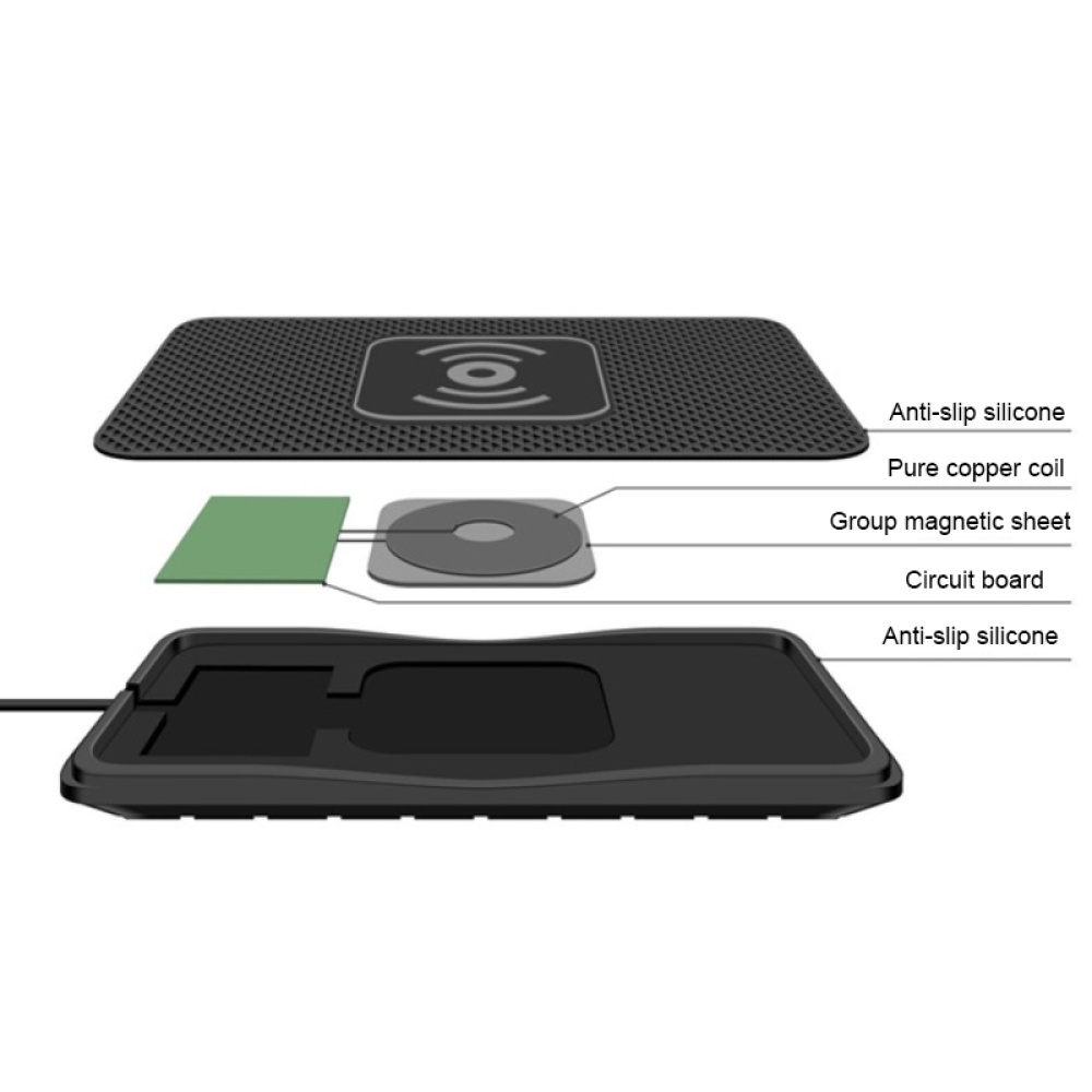 C3 15W Car QI Wireless Charger Launch Pad Anti-slip Mat(Type-C Interface) - Image 2