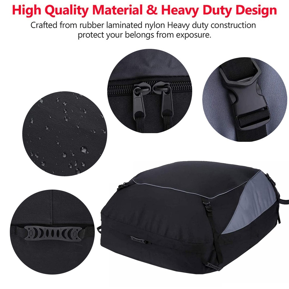 600D Oxford Cloth Car Luggage Bag Outdoor SUV Foldable Roof Bag, Size: M: 130 × 100 × 45cm(Black+Gray) - Image 2