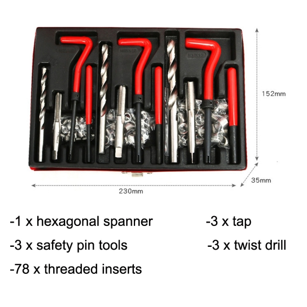 88 in 1 Car Screw Thread Repair Spark Plug Tapping Tool Tapper Tap Gripper Kit - Image 2