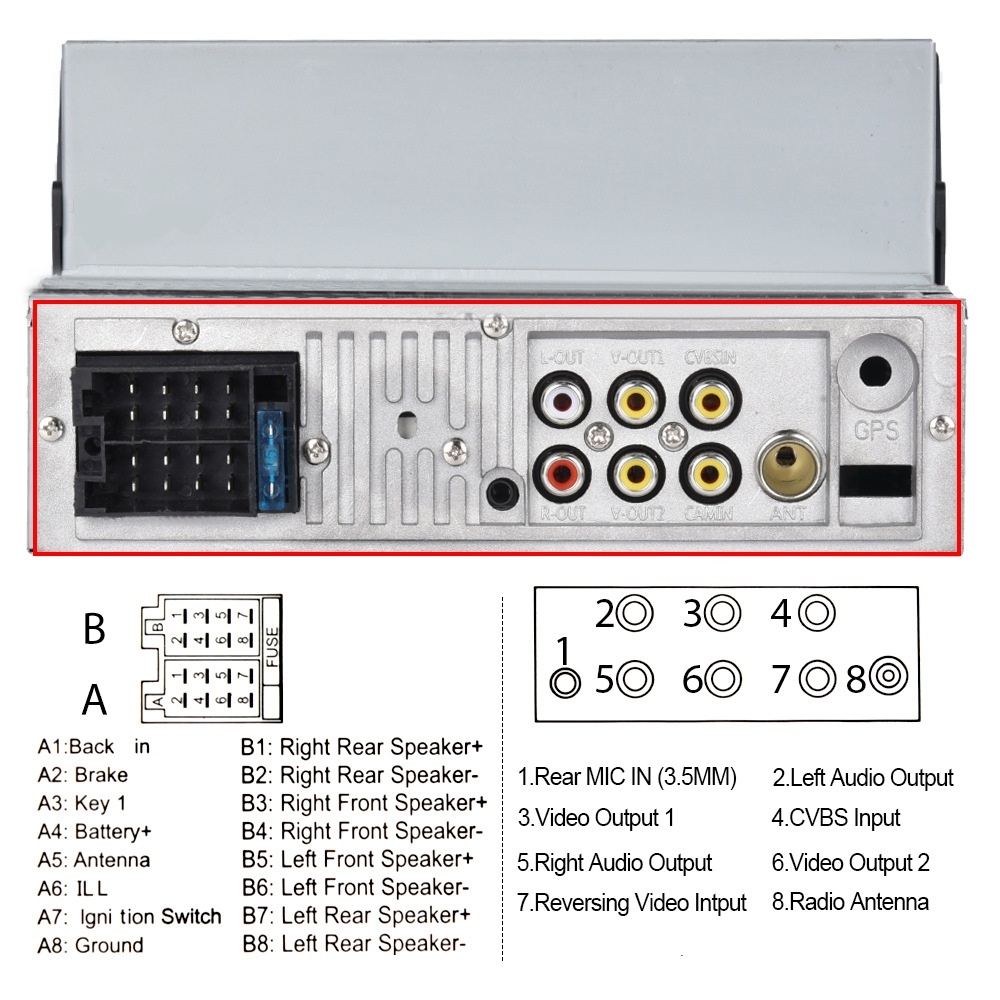 A3061 7 Inches MP5 Bluetooth Player Universal Wired CarPlay Reversing Image Integrated, Style: Standard+4 Lights Camera - Image 3