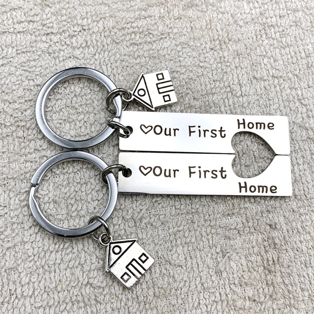 Stainless Steel Titanium Steel Keychain House Pendant(OPP Bag) - Image 2