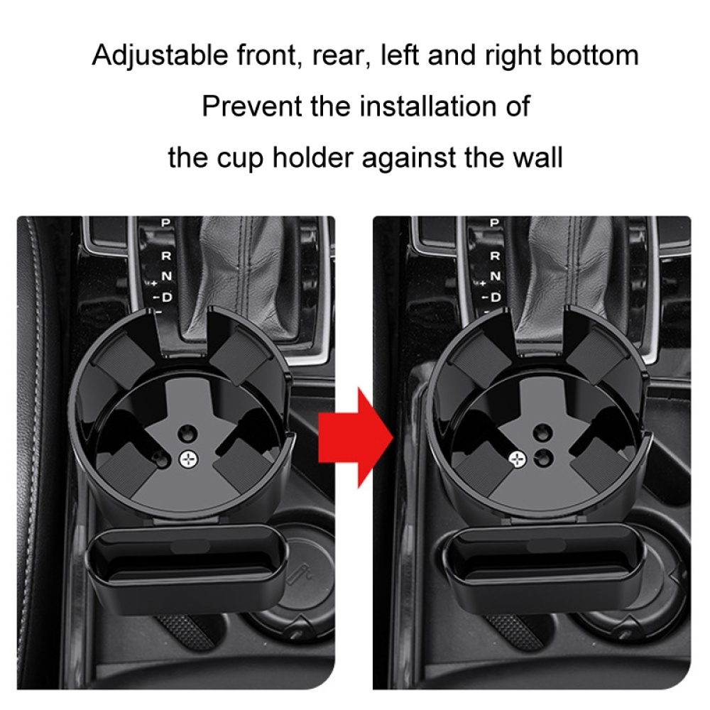 2 in 1 Car Center Console Water Cup Holder Multi-purpose Storage Box(Black) - Image 3