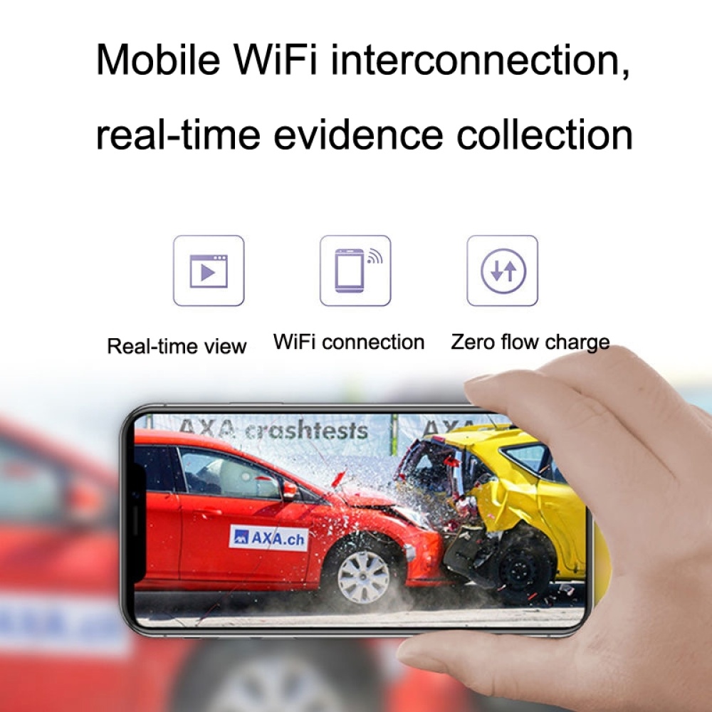 M1 Hidden Driving Recorder WiFi Phone Connecting Car Parking Monitoring 1080P HD Recorder(With Button+Parking Monitoring Line) - Image 3