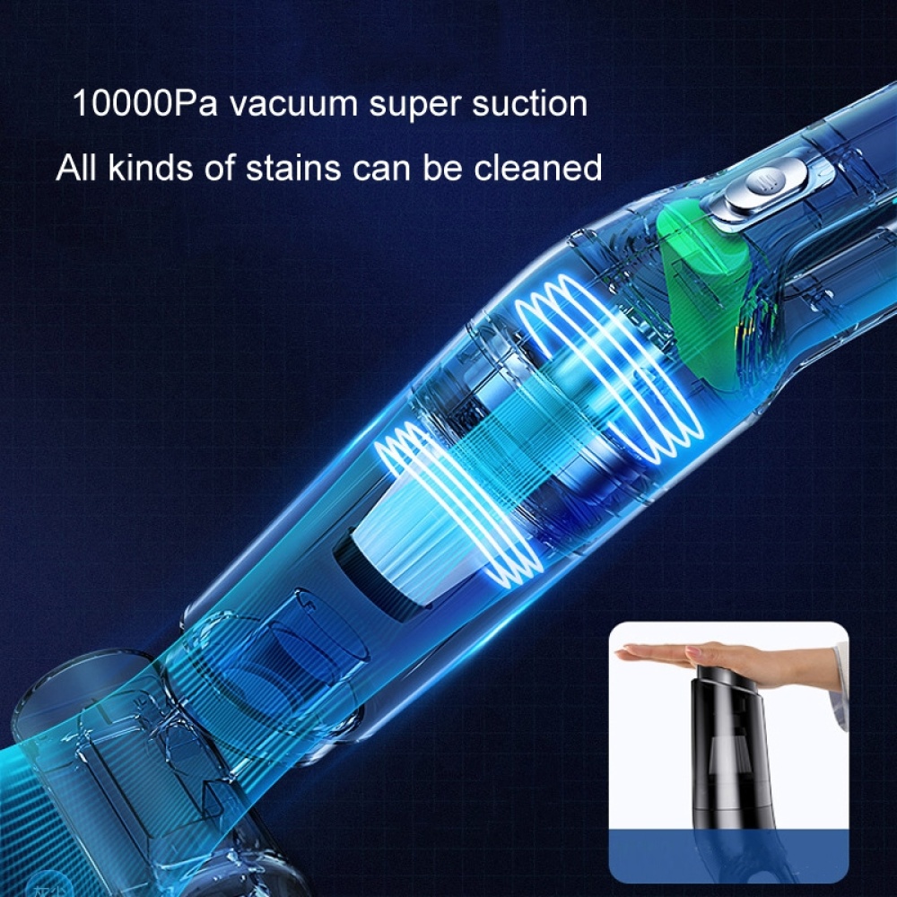 Car Wireless Charging High Power Handheld Vacuum Cleaner Black Luxury - Image 2