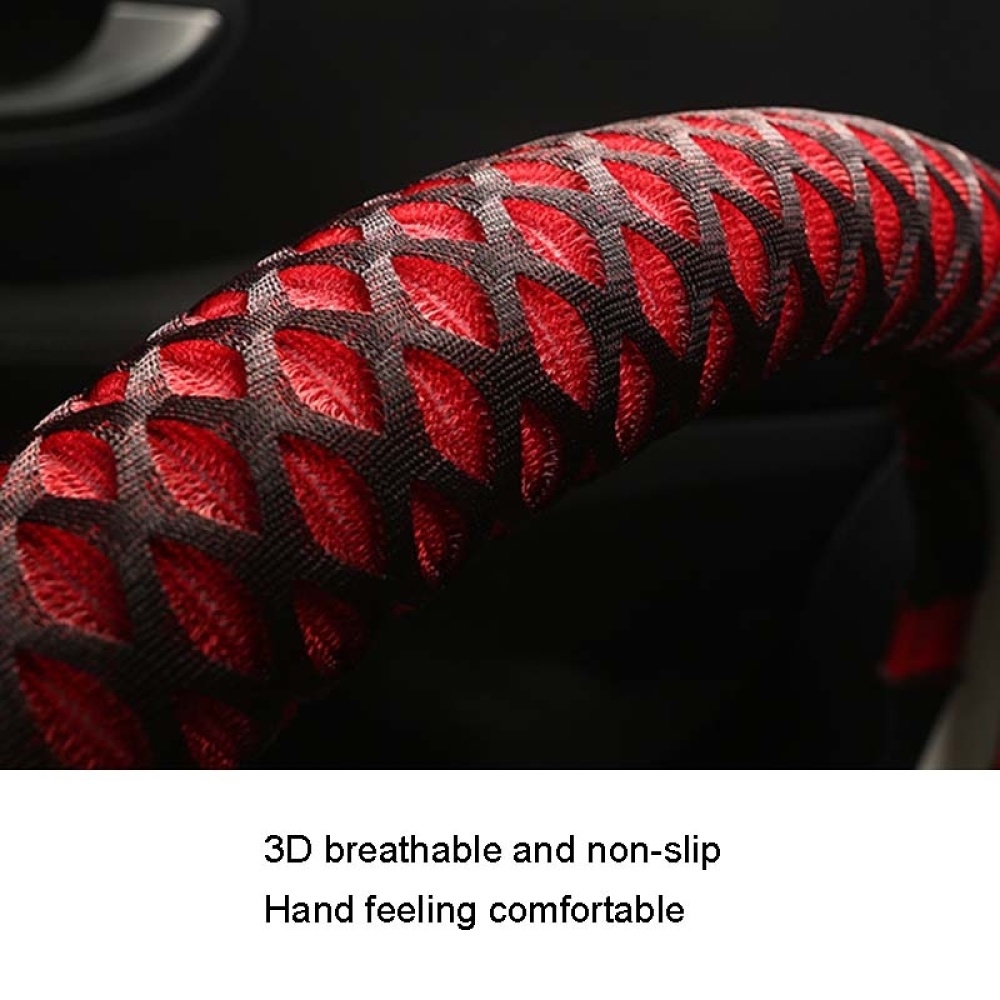 Car Universal Honeycomb Fabric D Type Steering Wheel Cover, Size: 36cm(Black) - Image 3