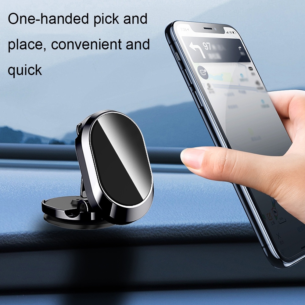 U18 Mini Car Foldable Rotating Magnetic Mobile Phone Navigation Holder(Silver) - Image 3