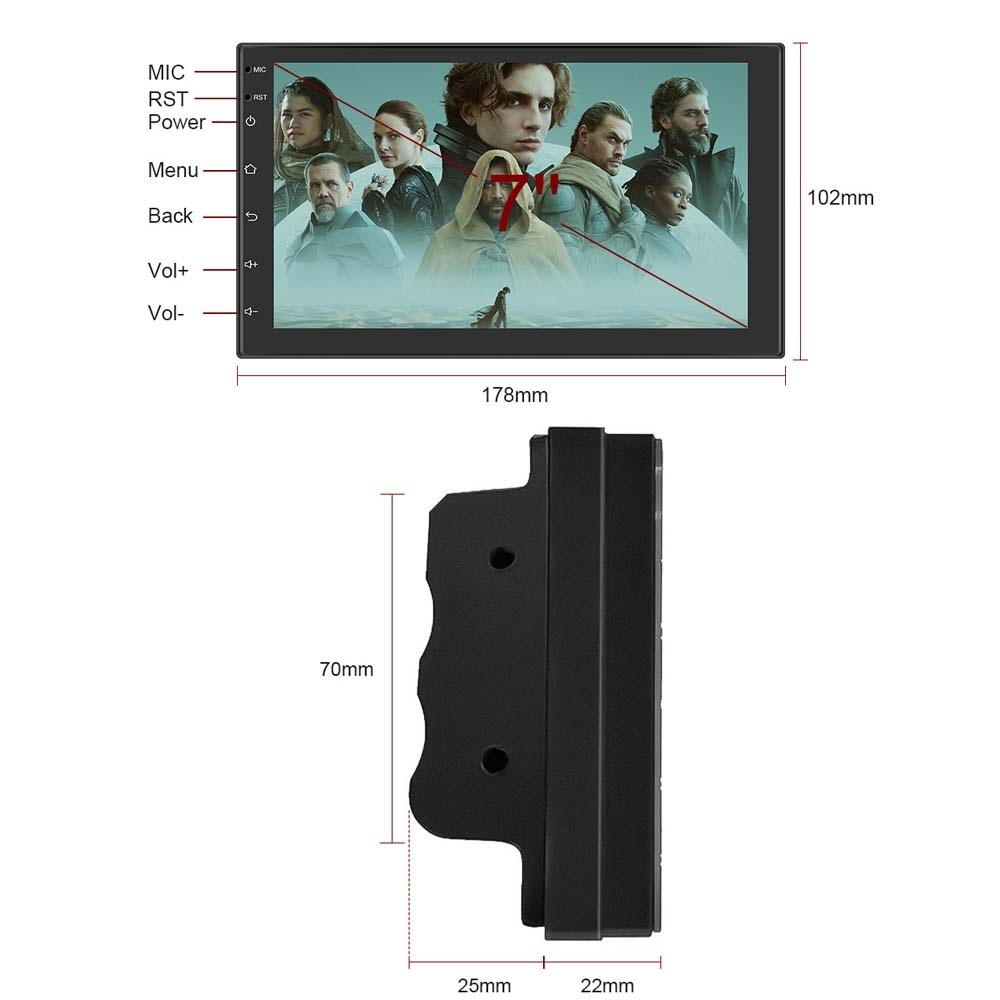 A2797 7 Inch Android WiFi 2+32G Central Control Large Screen Universal Car Navigation Reversing Video Player, Style: Standard+4Lights Camera - Image 2