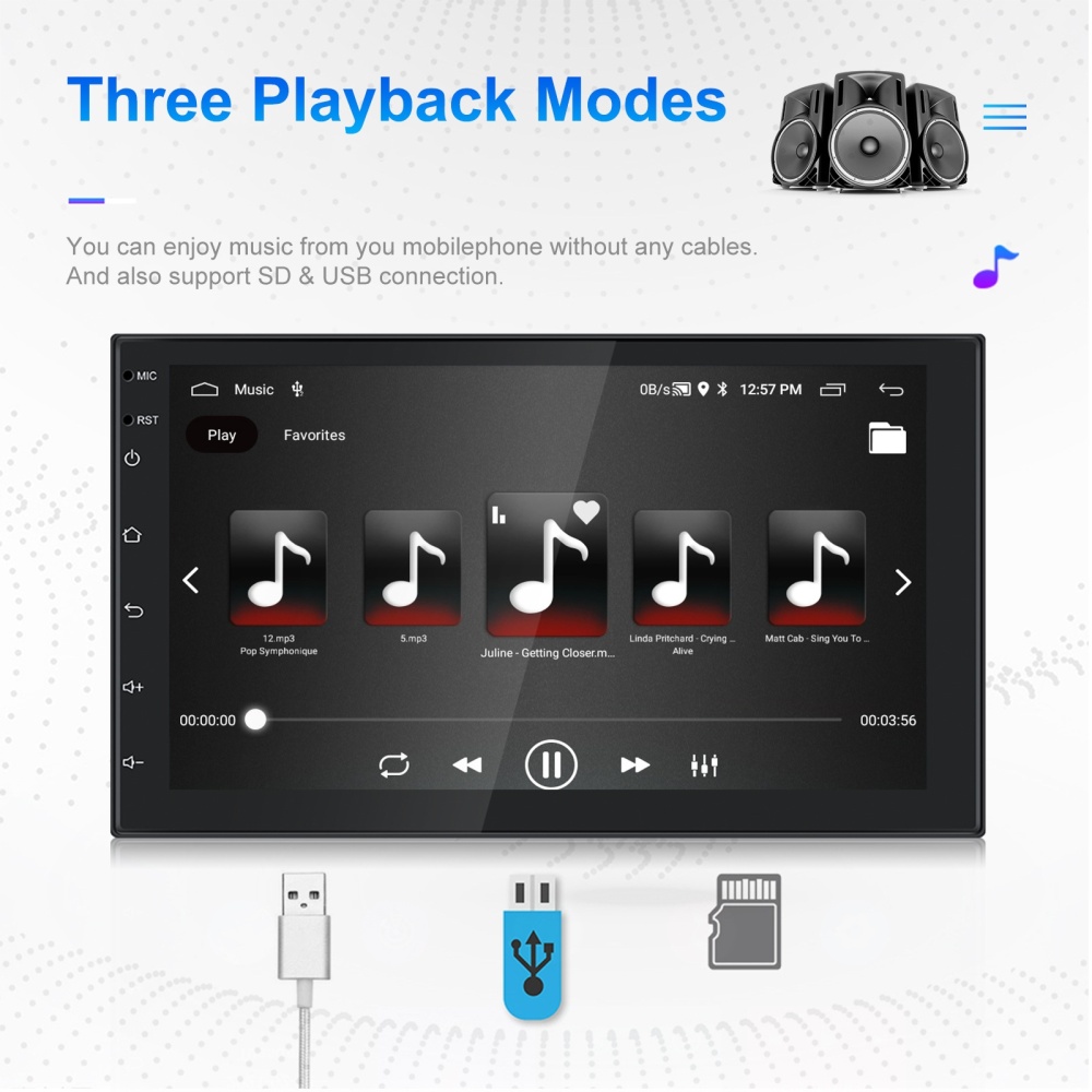 A3194 7 Inch Android 11 Central Control Carplay 2+32G Car Large Screen Navigation Reversing Video Player, Style: Standard - Image 3