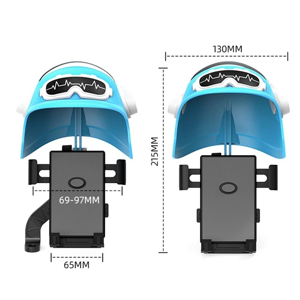 Small Helmet Sunscreen Phone Stand Bracket Motorcycle Mobile Phone Holder,Spec: Handlebar White - Image 2