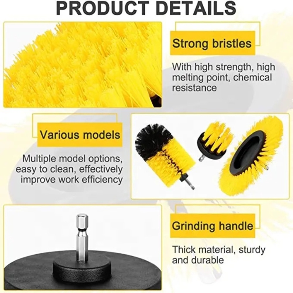 WRS-DS19 9 in 1 Electric Drill Crevice Cleaning Brushes Car Wash Tools Set(9pcs/set) - Image 3