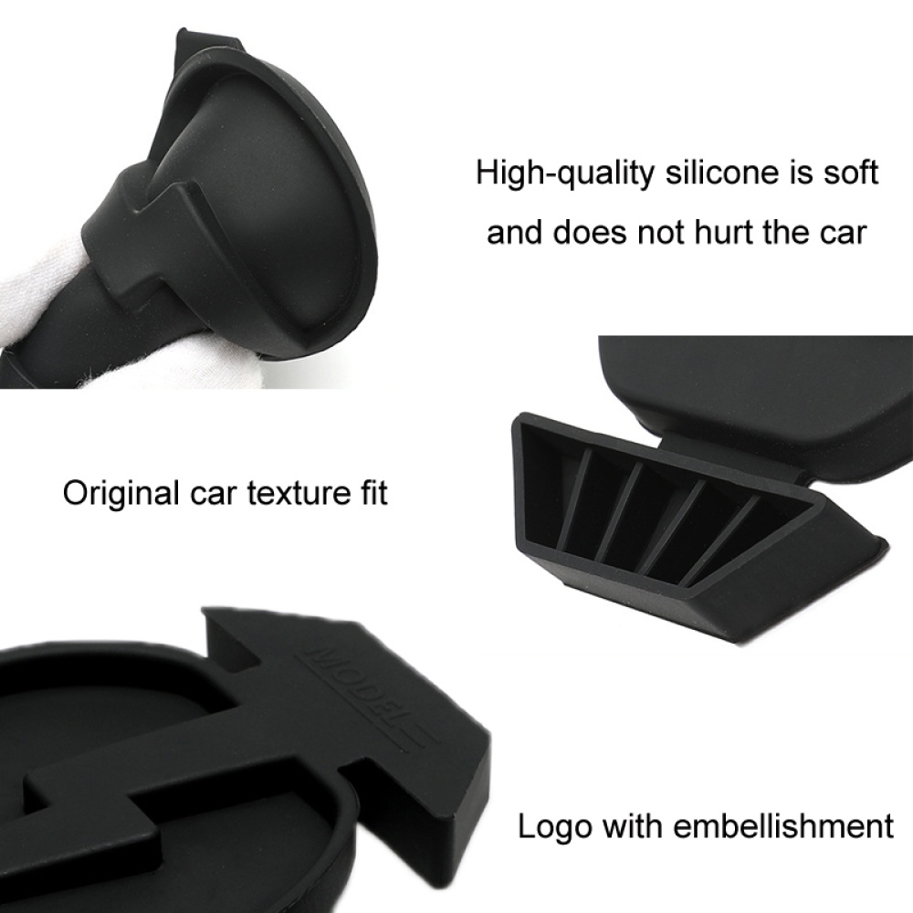 For Tesla Model3/Y 2pcs Charging Port Silicone Dustproof Waterproof Cover, Color: EU Standard Black - Image 3