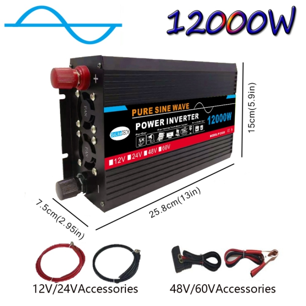 12000W 60V to 220V High Power Car Pure Sine Wave Inverter Power Converter - Image 2