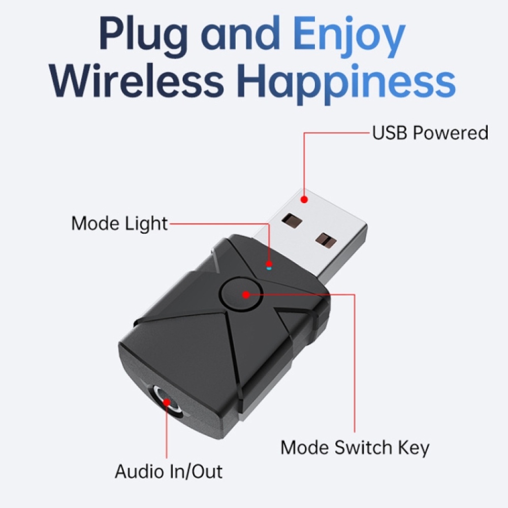 M137 5 in 1 Car USB Bluetooth 5.2 Receiver Transmitter - Image 2