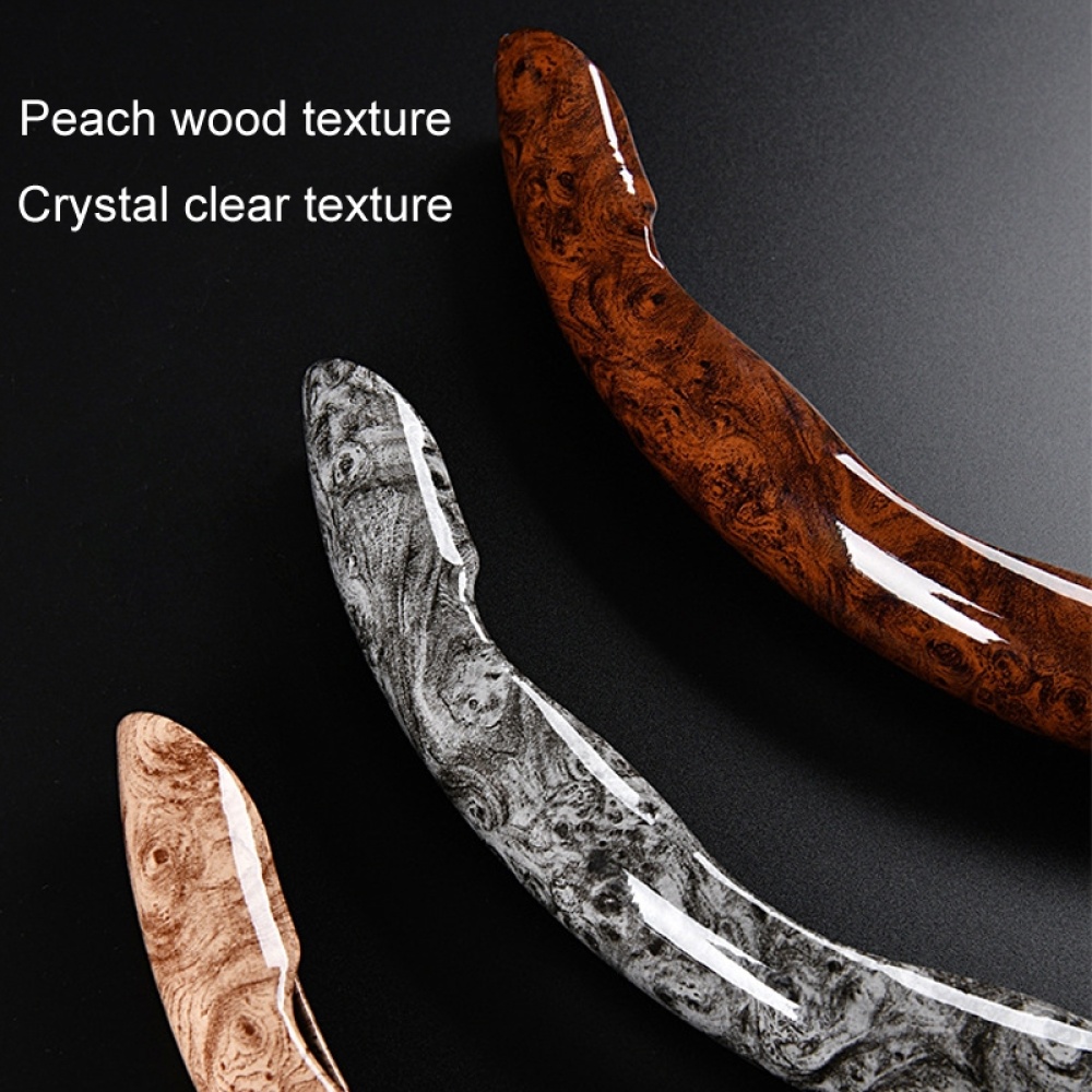 38cm Car Ultra-thin Peach Wood Grain Snap-on Steering Wheel Cover(Gray) - Image 3