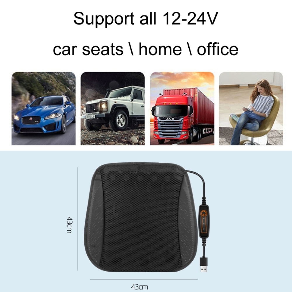 Multifunctional USB Fan Ventilation Heat Dissipation Car Seat Cushion(Blue) - Image 2