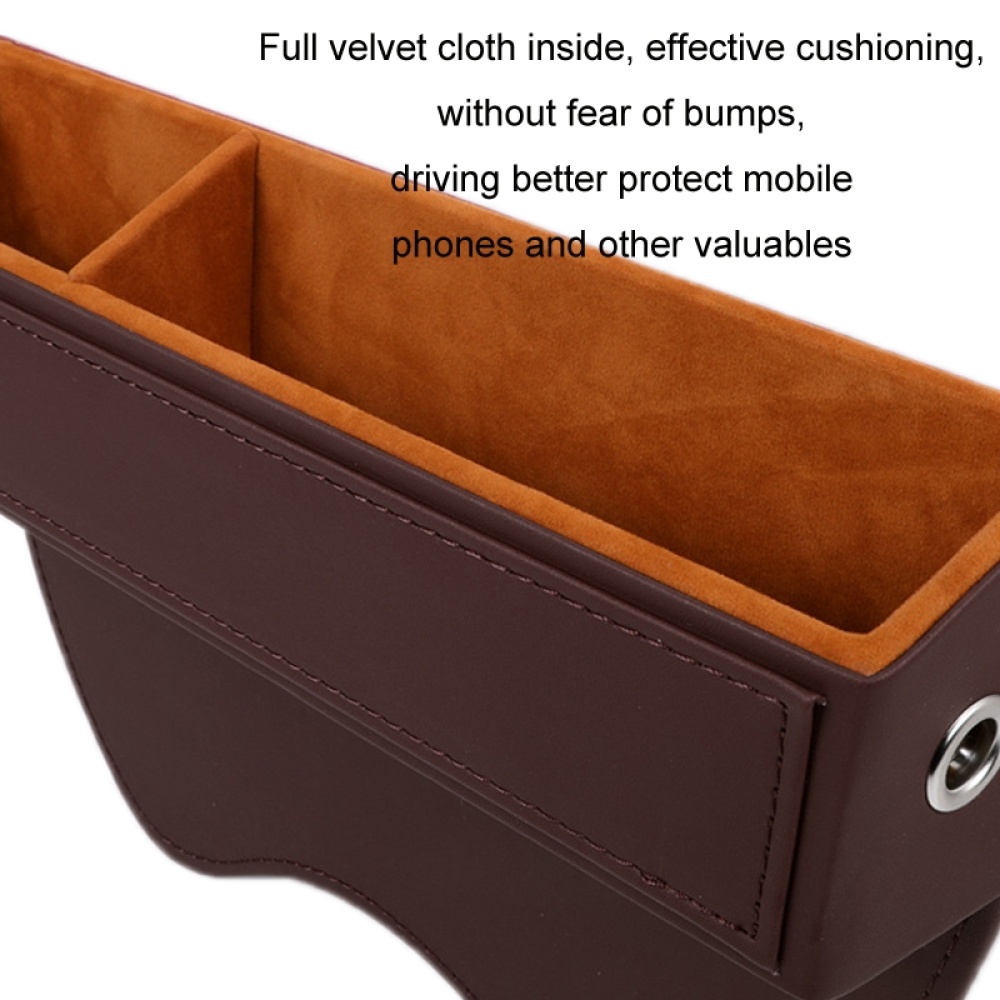 Car Crevice Sundries Storage Box Car Interior Decoration Supplies, Color: Light Brown Co-pilot - Image 3