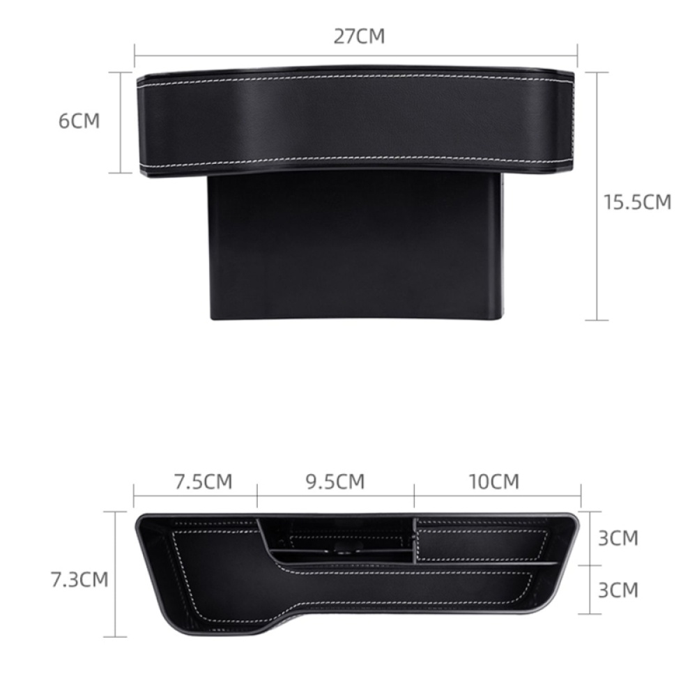 Car Crevice Storage Box Seat Decoration Finishing Box, Color: Mocha Brown Leather Principal Driver - Image 2