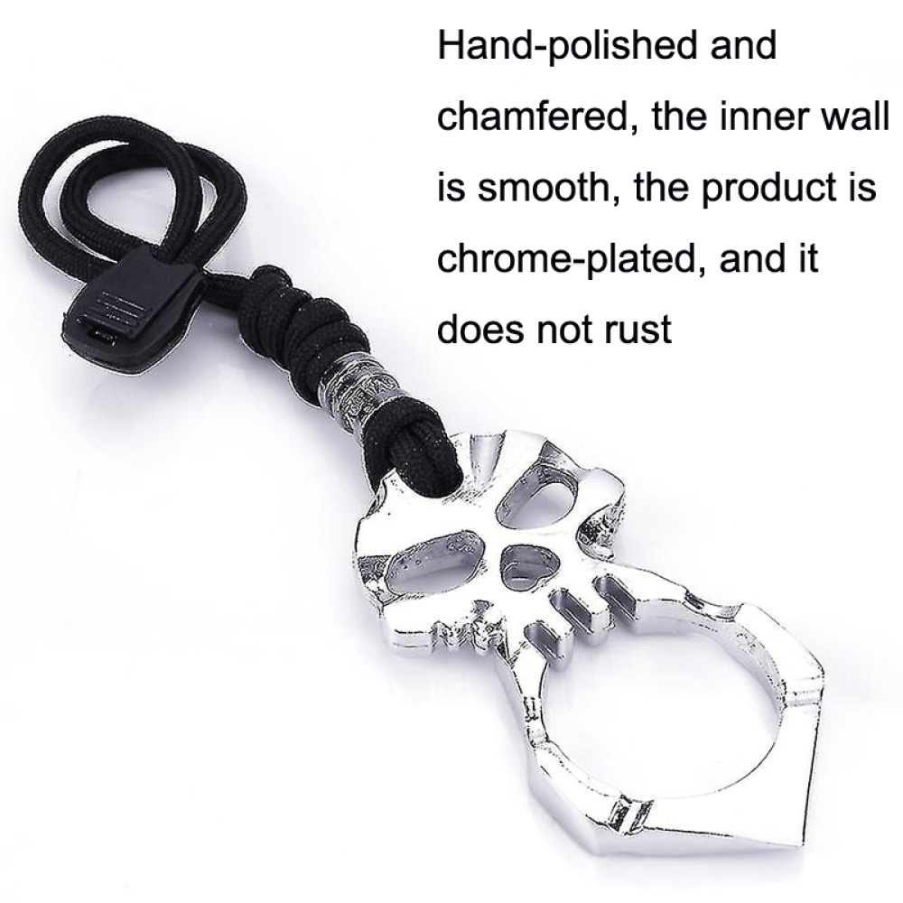 Rose Thorn Single Finger Buckle Self-defense Broken Window Keychain(Black) - Image 2