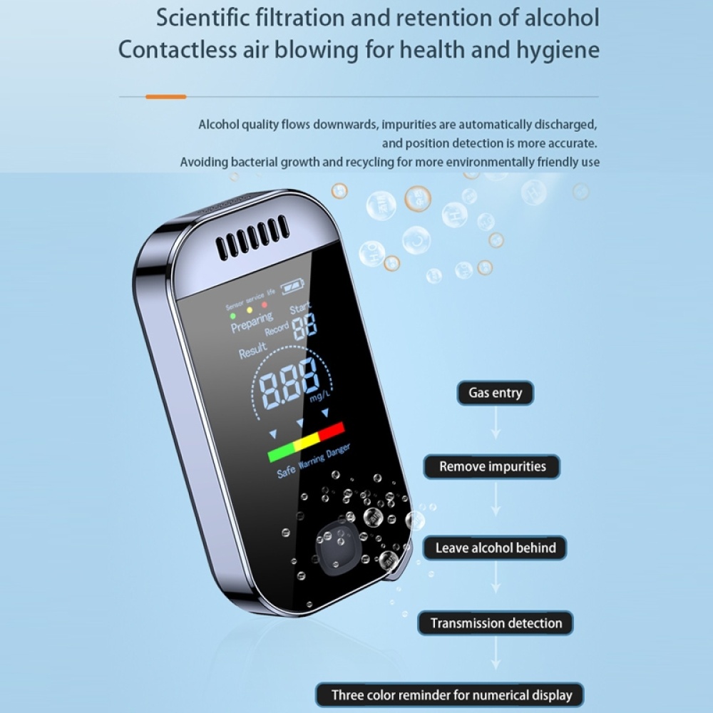 Mini Non-contact High-sensitivity Color Screen Digital Display Alcohol Tester(English) - Image 3