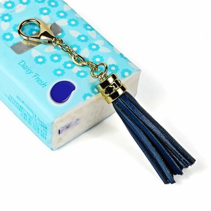 LS01 Tassel Zinc Alloy Keychain Car Hanging Bag Pendant (Dark Blue)